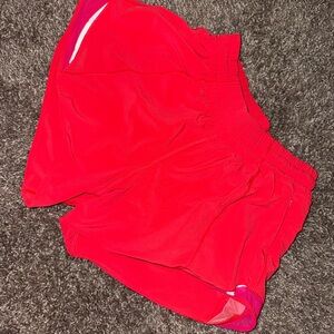 Lululemon Athletica Red Athletic Shorts Moisture-Wicking Performance